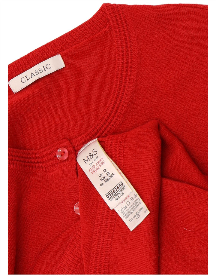 Женский кардиган классического кроя Marks & Spencer UK 12, средний красный