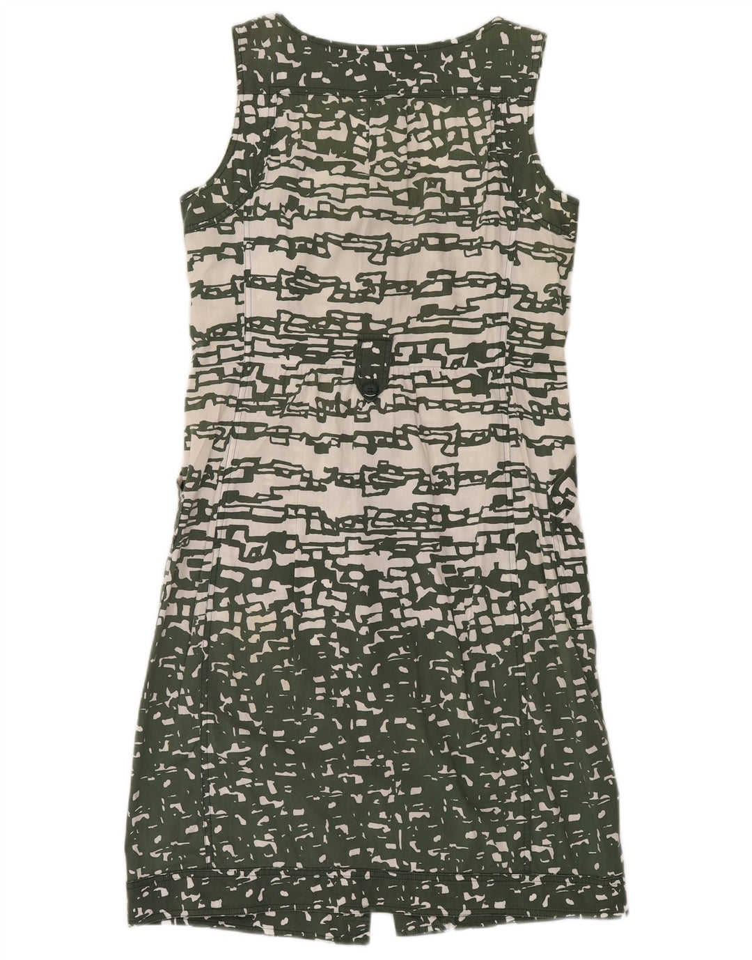 Женское платье-рубашка без рукавов MARELLA UK 12, средний зеленый с геометрическим узором