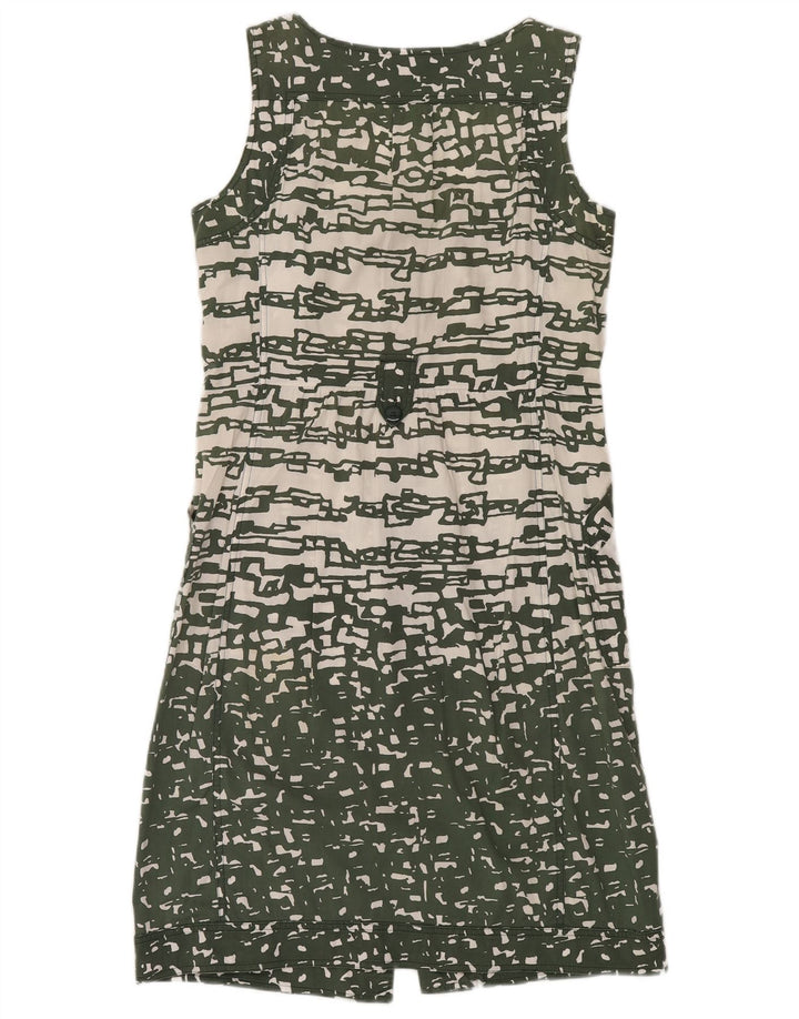 Женское платье-рубашка без рукавов MARELLA UK 12, средний зеленый с геометрическим узором