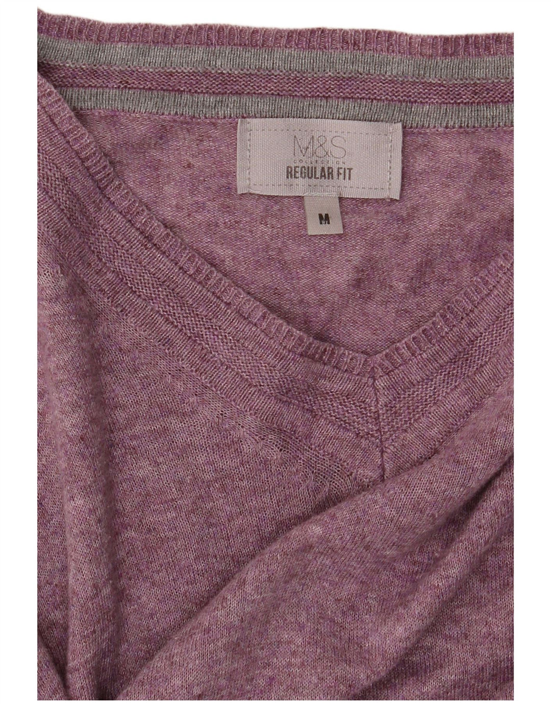 Мужской джемпер с v-образным вырезом Mark & Spencer среднего размера, фиолетовый