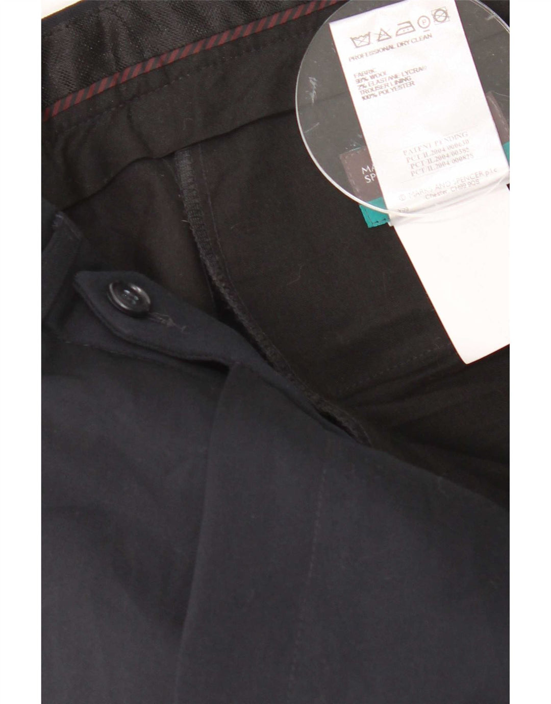 Женские прямые костюмные брюки Marks & Spencer W32 L33 темно-синие, шерсть