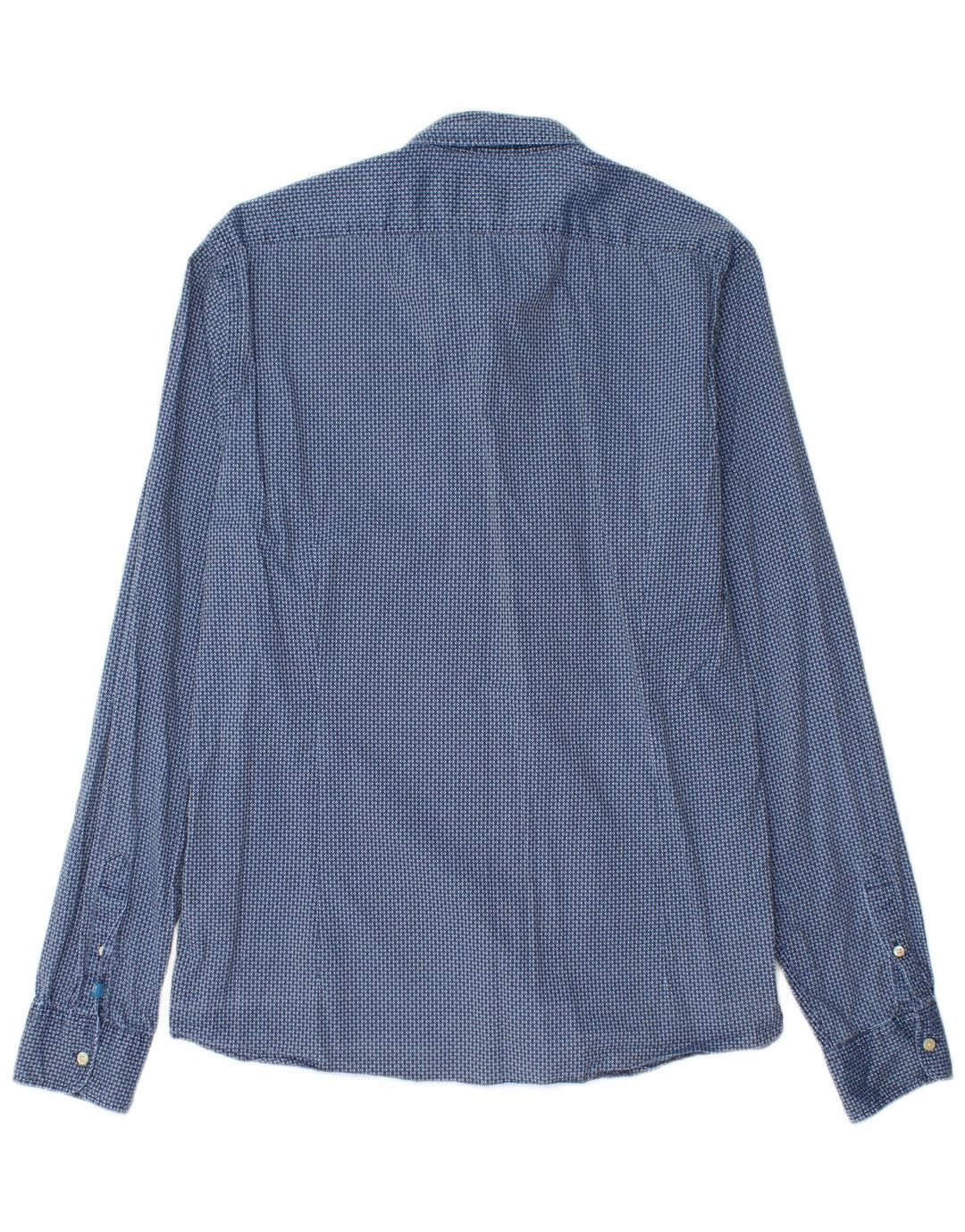 Мужская тонкая рубашка Scotch & Soda, большая синяя хлопковая рубашка с геометрическим рисунком