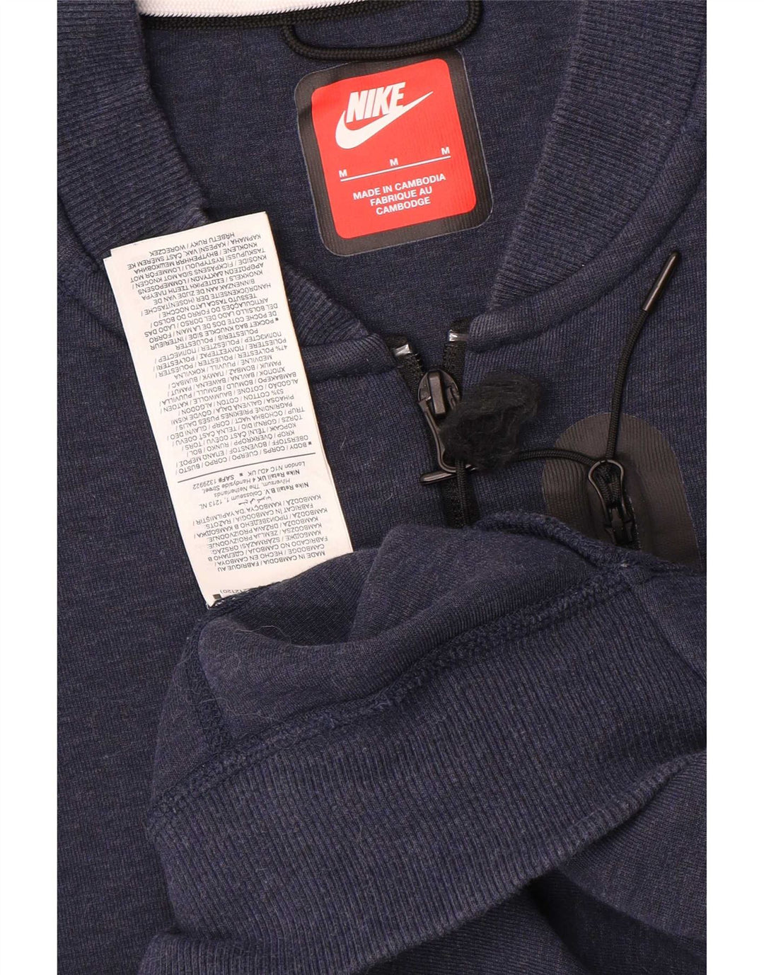 Мужская спортивная куртка Nike среднего размера, темно-синяя, хлопковая