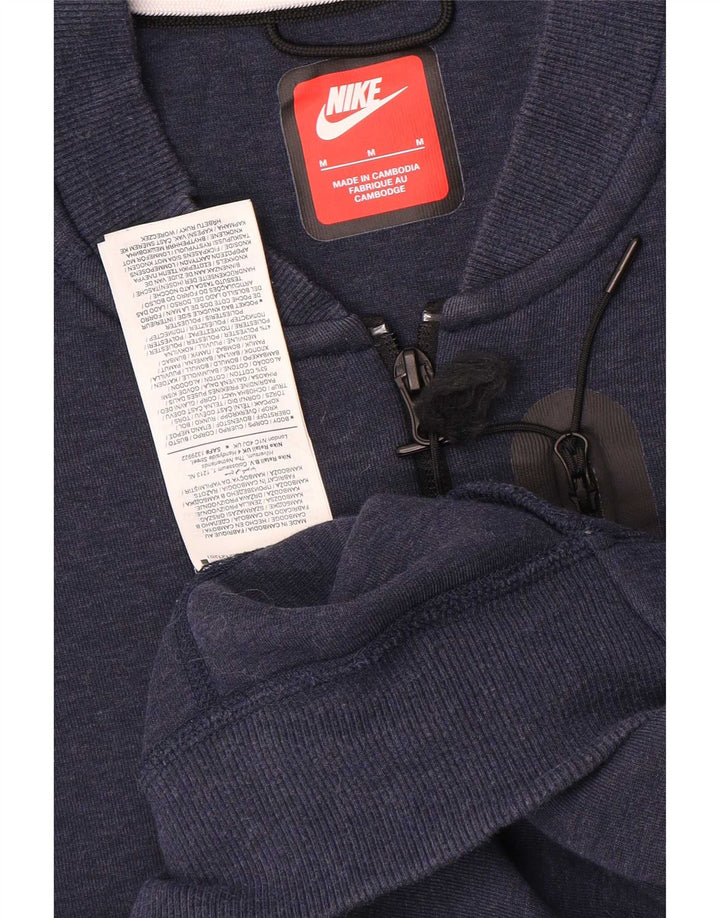 Мужская спортивная куртка Nike среднего размера, темно-синяя, хлопковая