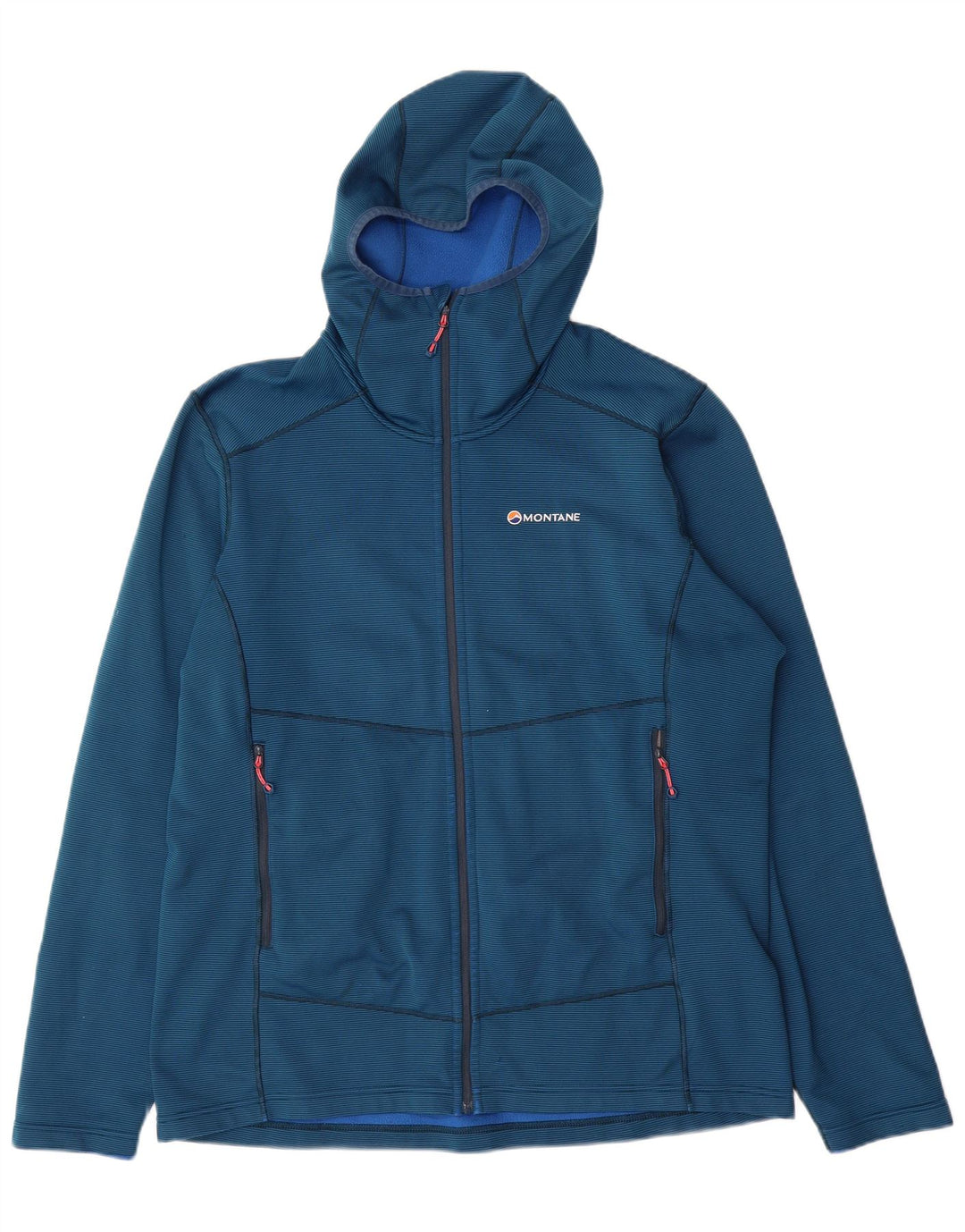 MONTANE Мужской свитер с капюшоном на молнии XL, синий в тонкую полоску, полиэстер