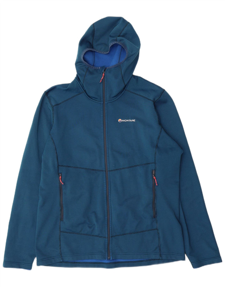 MONTANE Мужской свитер с капюшоном на молнии XL, синий в тонкую полоску, полиэстер