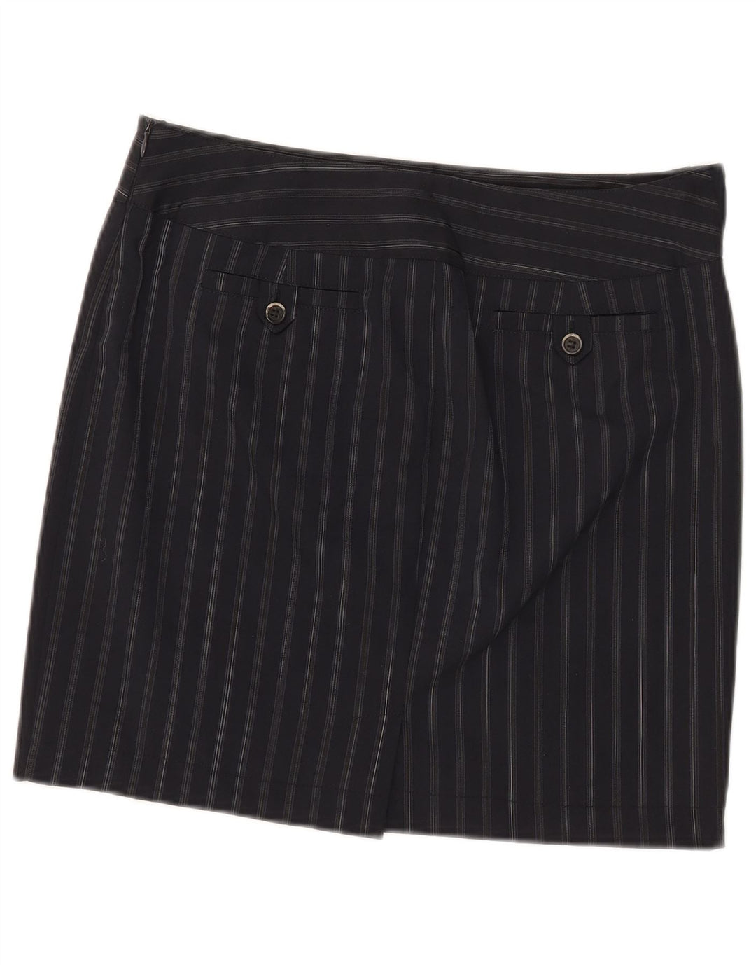 Женская мини-юбка Marella UK 12 Medium W32 Темно-синяя в тонкую полоску из полиэстера