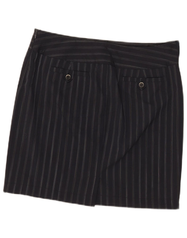 Женская мини-юбка Marella UK 12 Medium W32 Темно-синяя в тонкую полоску из полиэстера