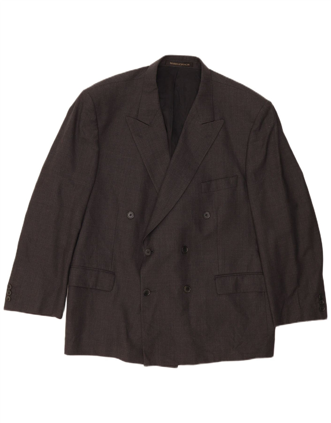 Мужской двубортный пиджак Marks & Spencer UK 46 XL, новый шерстяной серый цвет