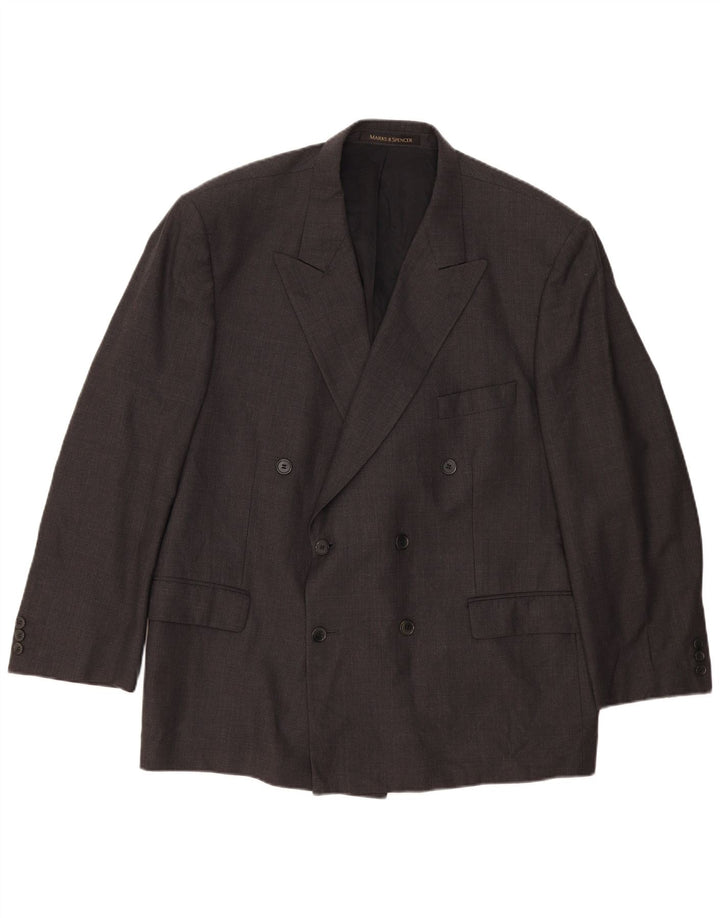 Мужской двубортный пиджак Marks & Spencer UK 46 XL, новый шерстяной серый цвет