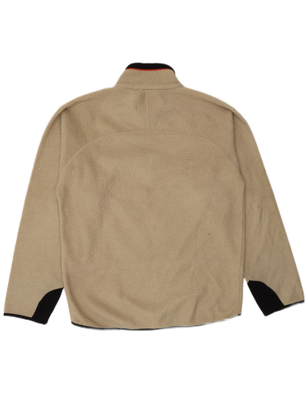 Мужская флисовая куртка Fila UK 40, большая, бежевая, полиэстер с цветными блоками
