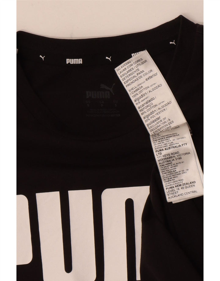 Мужская футболка с рисунком Puma, маленькая, черная, хлопковая