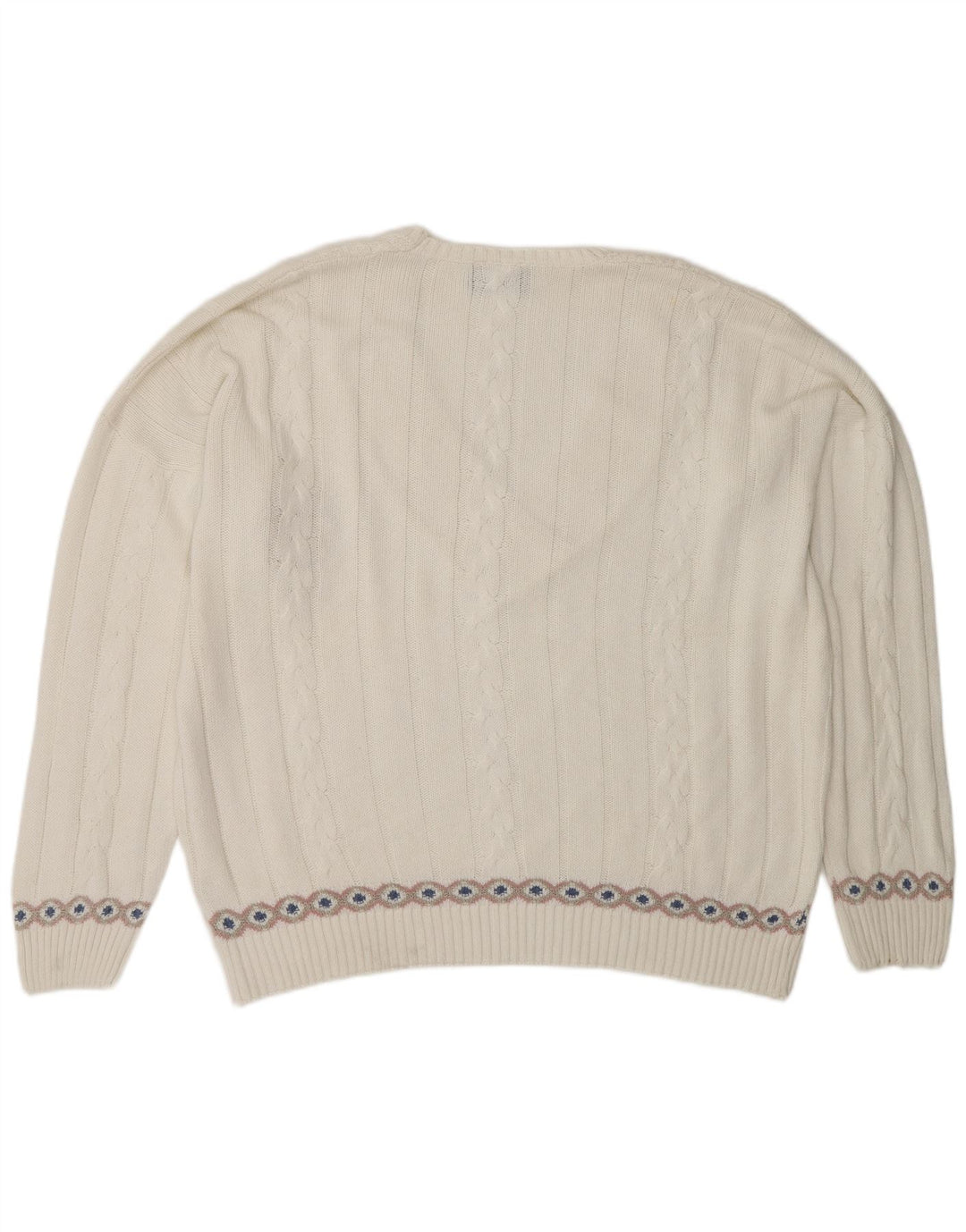 Женский джемпер с v-образным вырезом Fiume UK 20 2XL Белый Fair Isle