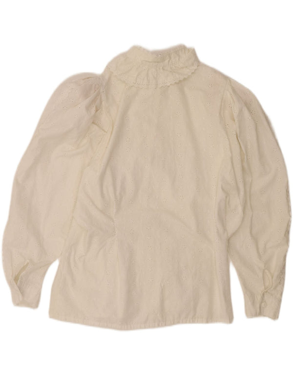 Yessica Womens Ruffle Front Shirt EU 46 XL White Polyester