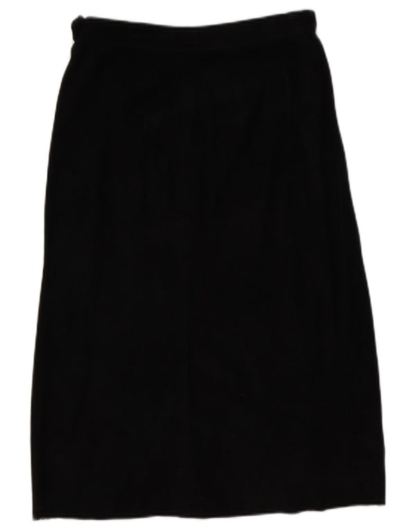 Винтажная женская замшевая юбка с высокой талией IT 46, большая W28, черная