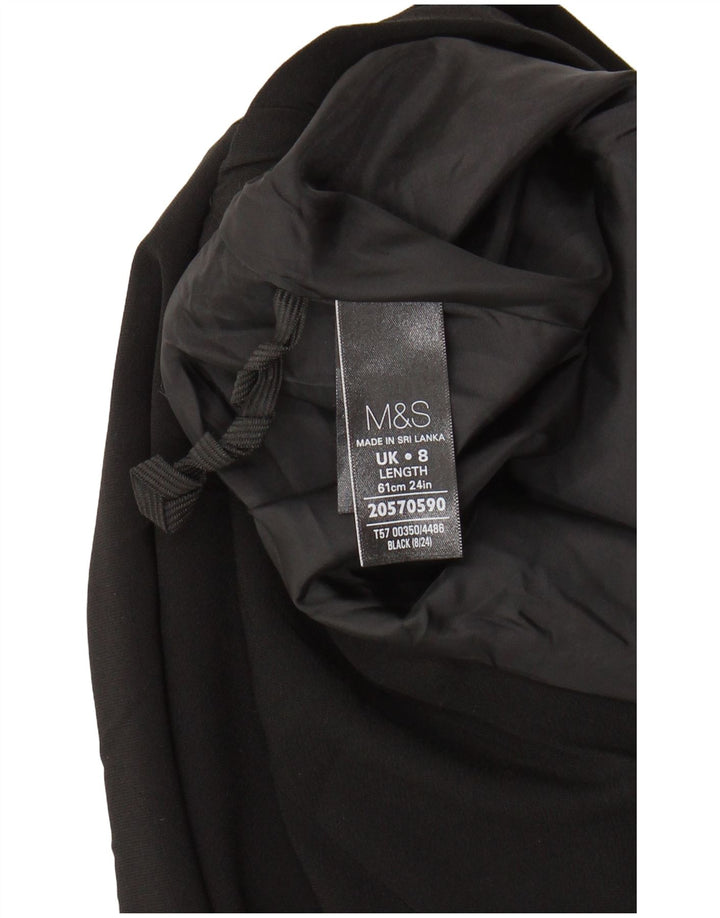 MARKS & SPENCER Womens A-Line Skirt UK 8 Small W26 Black Polyester