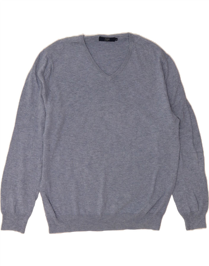 J. CREW Mens V-Neck Jumper Sweater XL Blue Cotton Vintage J. Crew and Second-Hand J. Crew from Messina Hembry 