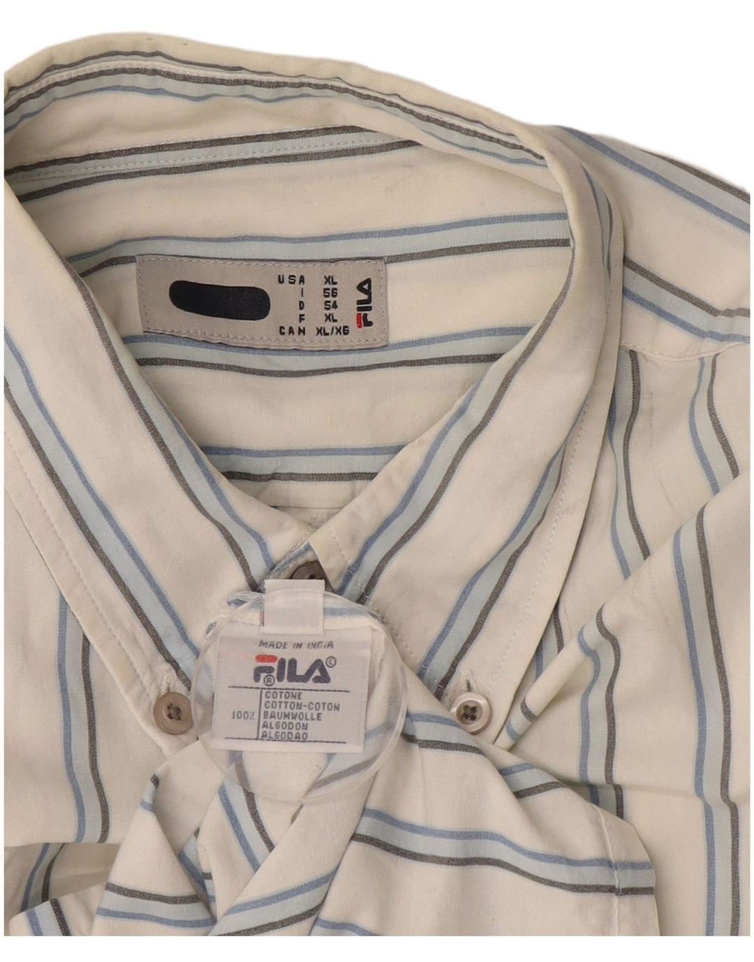 Мужская рубашка Fila XL из хлопка в белую полоску