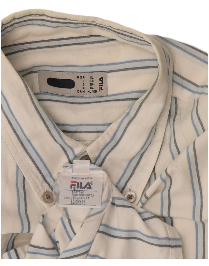 Мужская рубашка Fila XL из хлопка в белую полоску
