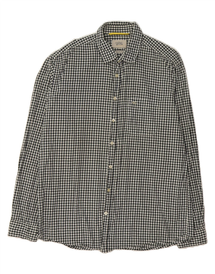 CAMEL ACTIVE Mens Regular Fit Shirt Large Black Gingham Cotton Vintage Camel Active and Second-Hand Camel Active from Messina Hembry 