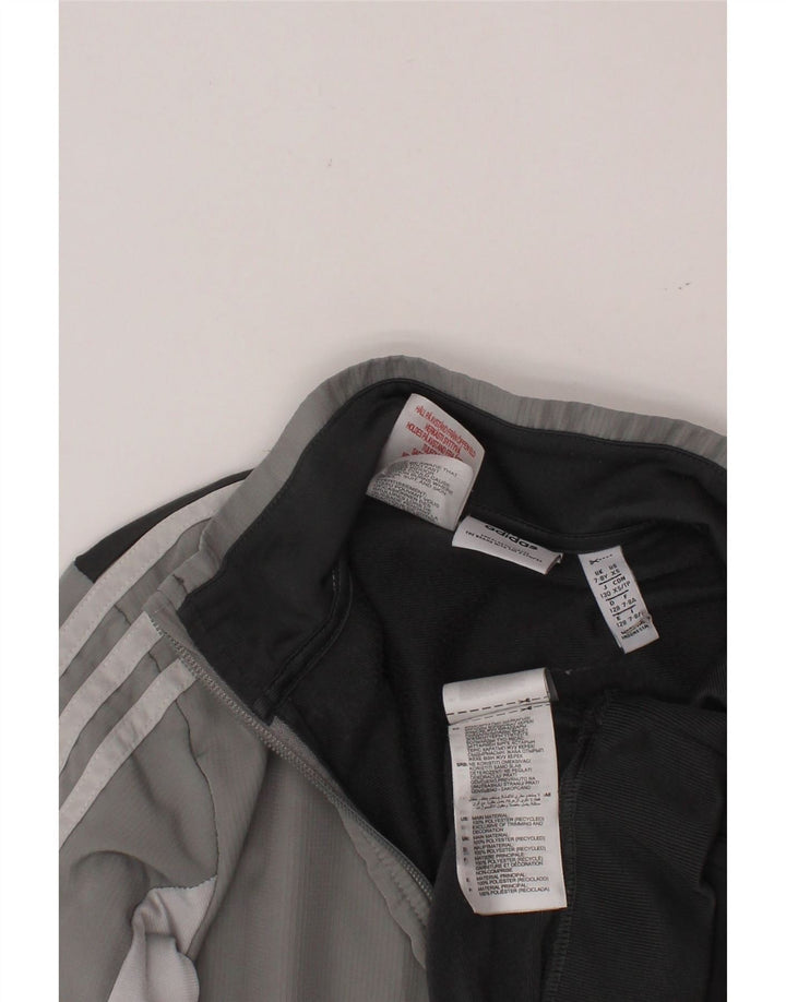 Толстовка ADIDAS для мальчиков, джемпер с воротником на молнии, 7–8 лет, серый с цветными блоками