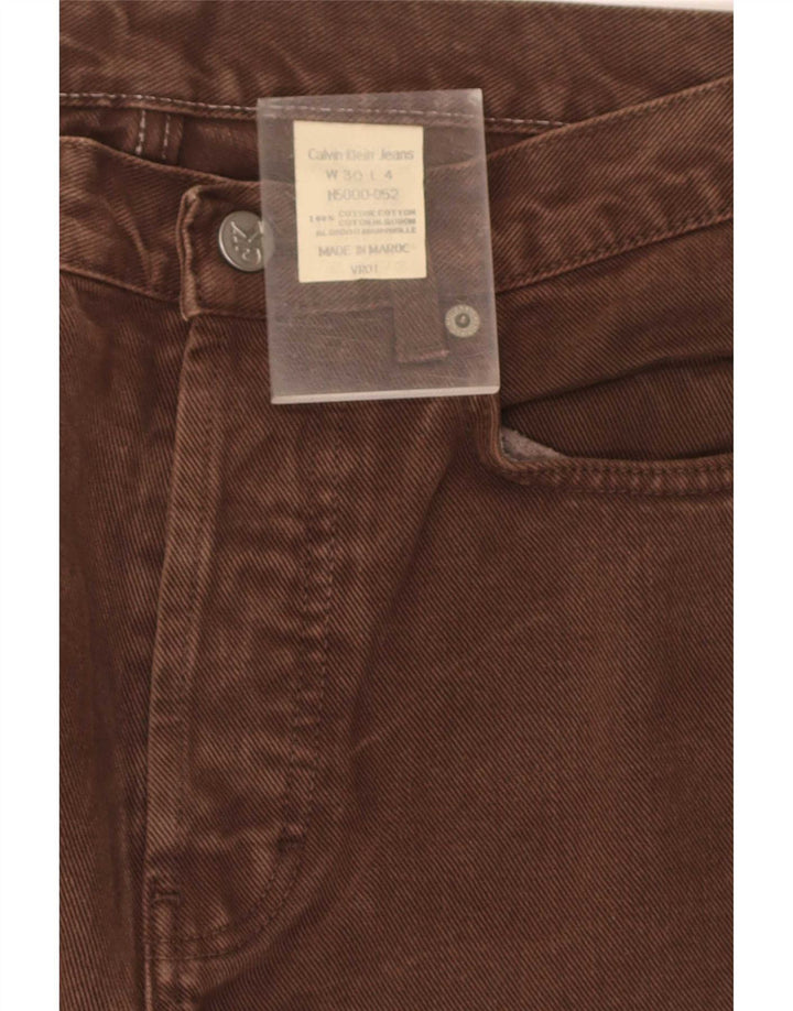 Мужские прямые джинсы Calvin Klein W30 L31, коричневые, хлопок