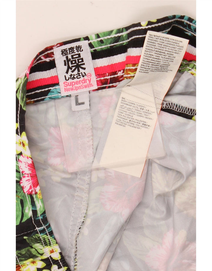 Женские шорты для плавания Superdry UK 16, большой разноцветный полиэстер с цветочным принтом