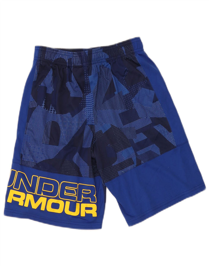 Спортивные шорты Under Armour с графическим рисунком для мальчиков 9–10 лет, средние синие с геометрическим рисунком