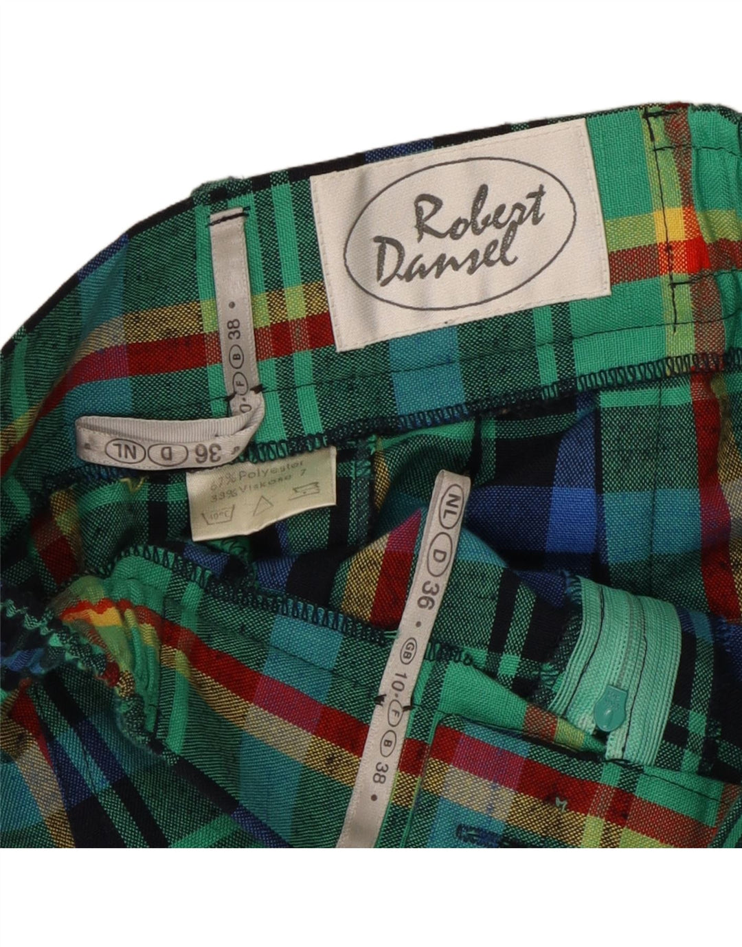 ВИНТАЖНЫЕ женские шорты-бермуды с высокой талией, Великобритания, 10 маленьких размеров, W24, зеленая клетка