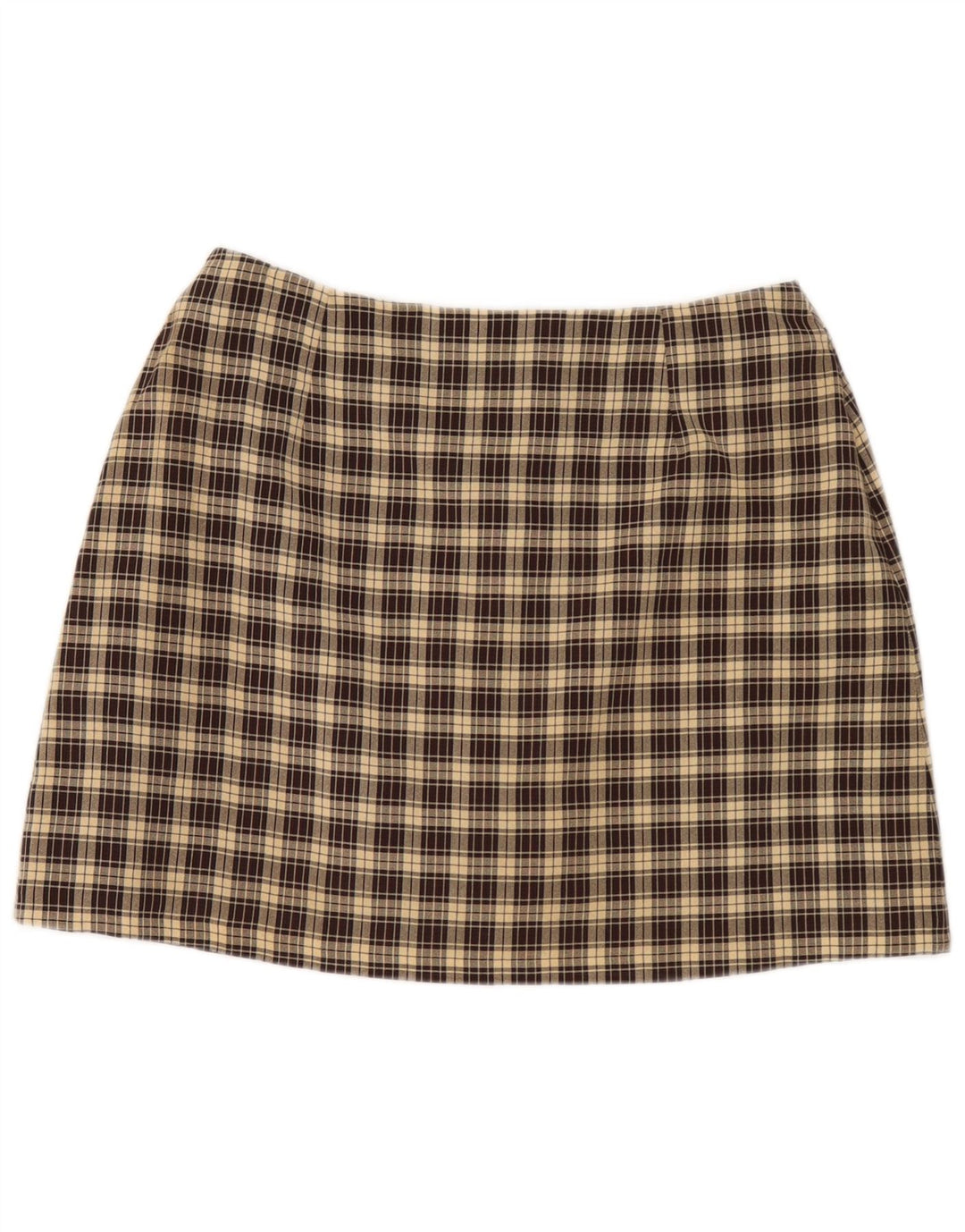 Женская мини-юбка Dorothy Perkins UK 16, большая W32, коричневый полиэстер в клетку