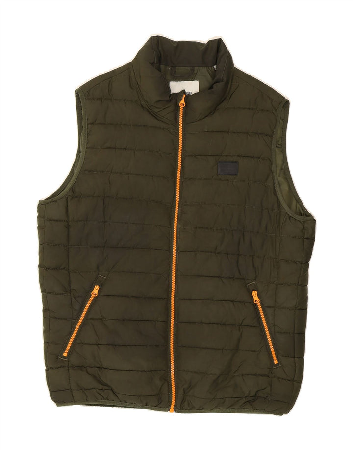 JACK & JONES Mens Padded Gilet UK 38 Medium Green Polyester Vintage Jack & Jones and Second-Hand Jack & Jones from Messina Hembry 