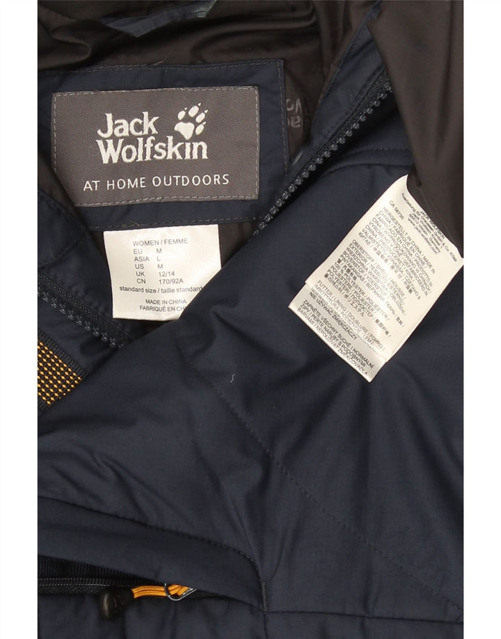 Мужское стеганое пальто с капюшоном Jack Wolfskin UK 12/14, средний темно-синий полиэстер
