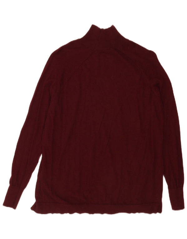 Мужской джемпер с высоким воротником Massimo Dutti XS, бордовый шерстяной свитер