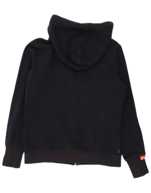 Женский свитер с капюшоном на молнии Superdry UK 16, большой темно-синий, хлопок