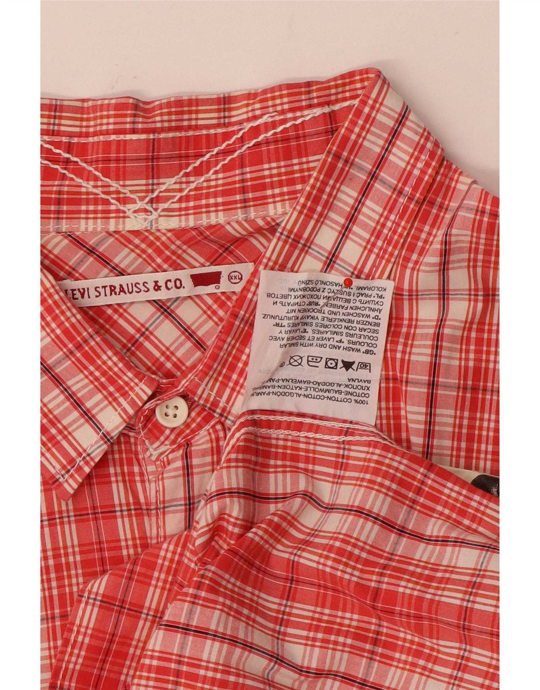 Мужская рубашка Denizen с коротким рукавом Levi's 2XL, хлопковая красная клетка