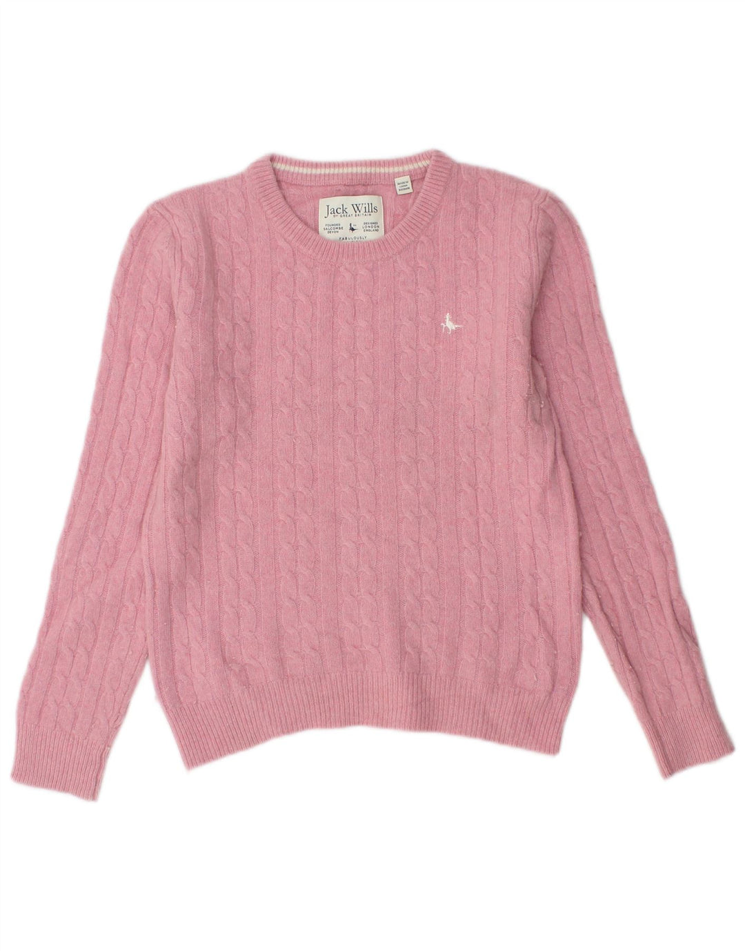 Женский джемпер с круглым вырезом Jack Wills, Великобритания, 10, маленький розовый