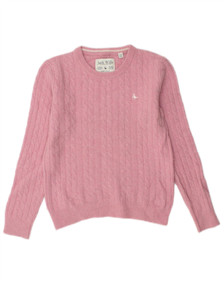 Женский джемпер с круглым вырезом Jack Wills, Великобритания, 10, маленький розовый