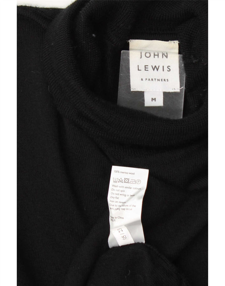 Мужской джемпер с высоким воротником John Lewis, средний черный шерстяной свитер