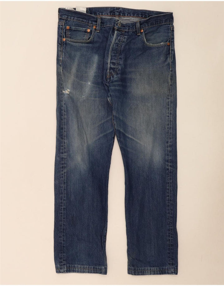 Мужские прямые джинсы Levi's 501 W36 L30 синие, хлопок