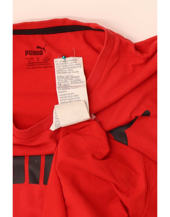 Мужская футболка с рисунком Puma, маленький красный хлопок