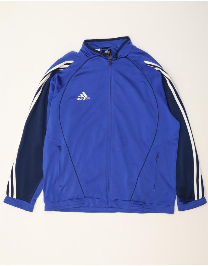 Мужская спортивная куртка Adidas UK 44/46, большой синий полиэстер с цветными блоками