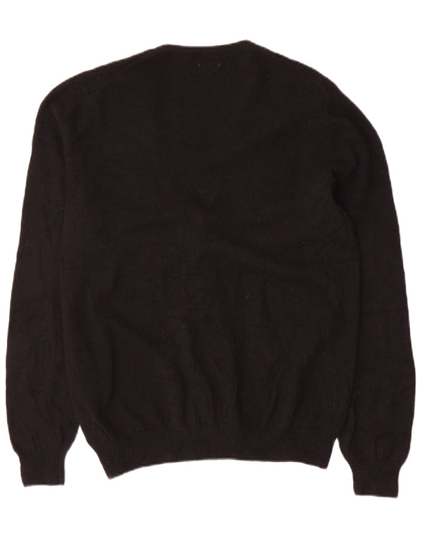 Женский кардиган BENETTON UK 18 XL из шерсти мериноса черного цвета