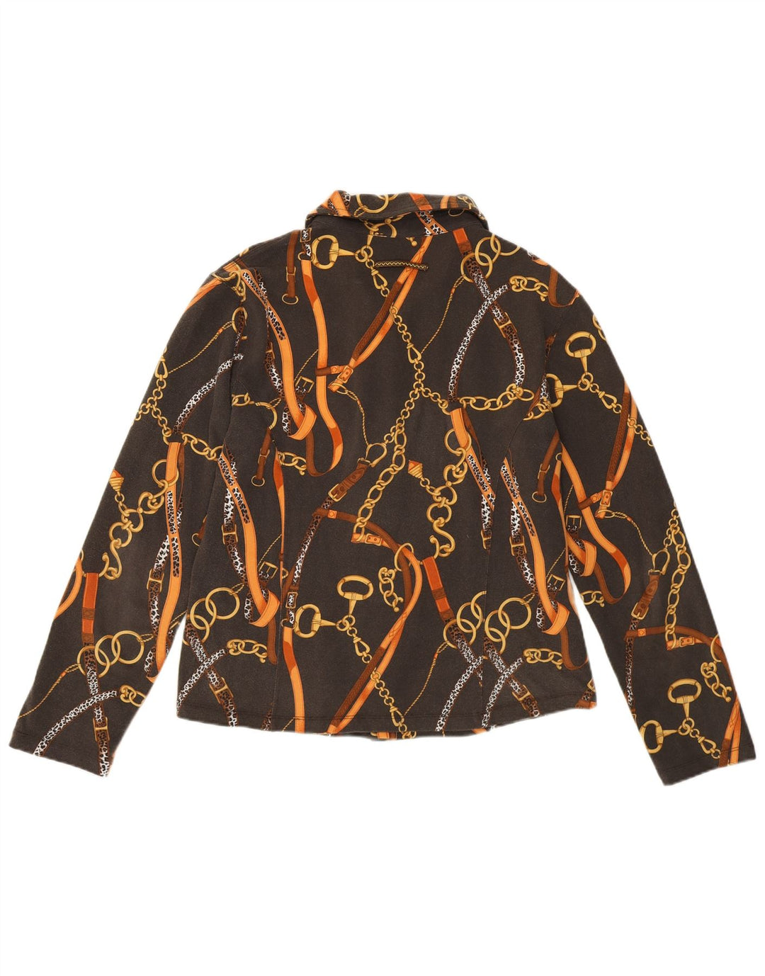 Винтажная женская рубашка UK 14 из хлопка среднего серого цвета