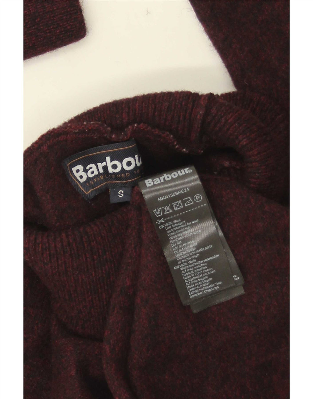 Женский джемпер с высоким воротником Barbour, размер UK 10, маленький, коричневый, шерсть