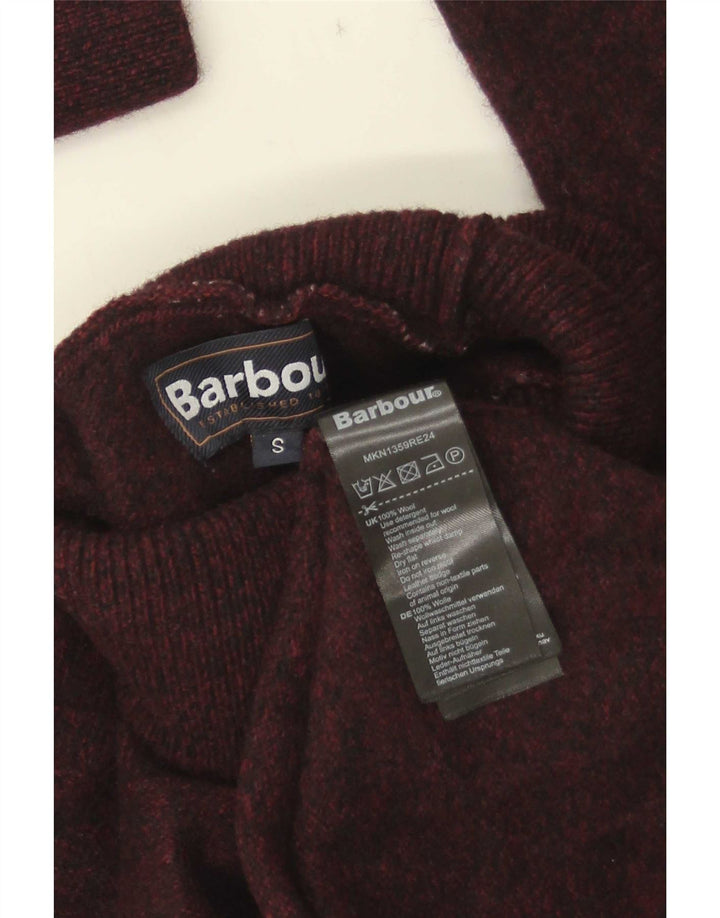 Женский джемпер с высоким воротником Barbour, размер UK 10, маленький, коричневый, шерсть