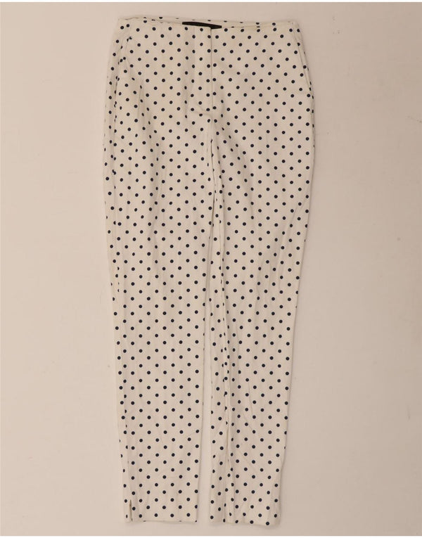 Женские брюки чинос скинни Zara XS W24 L26, белый горошек