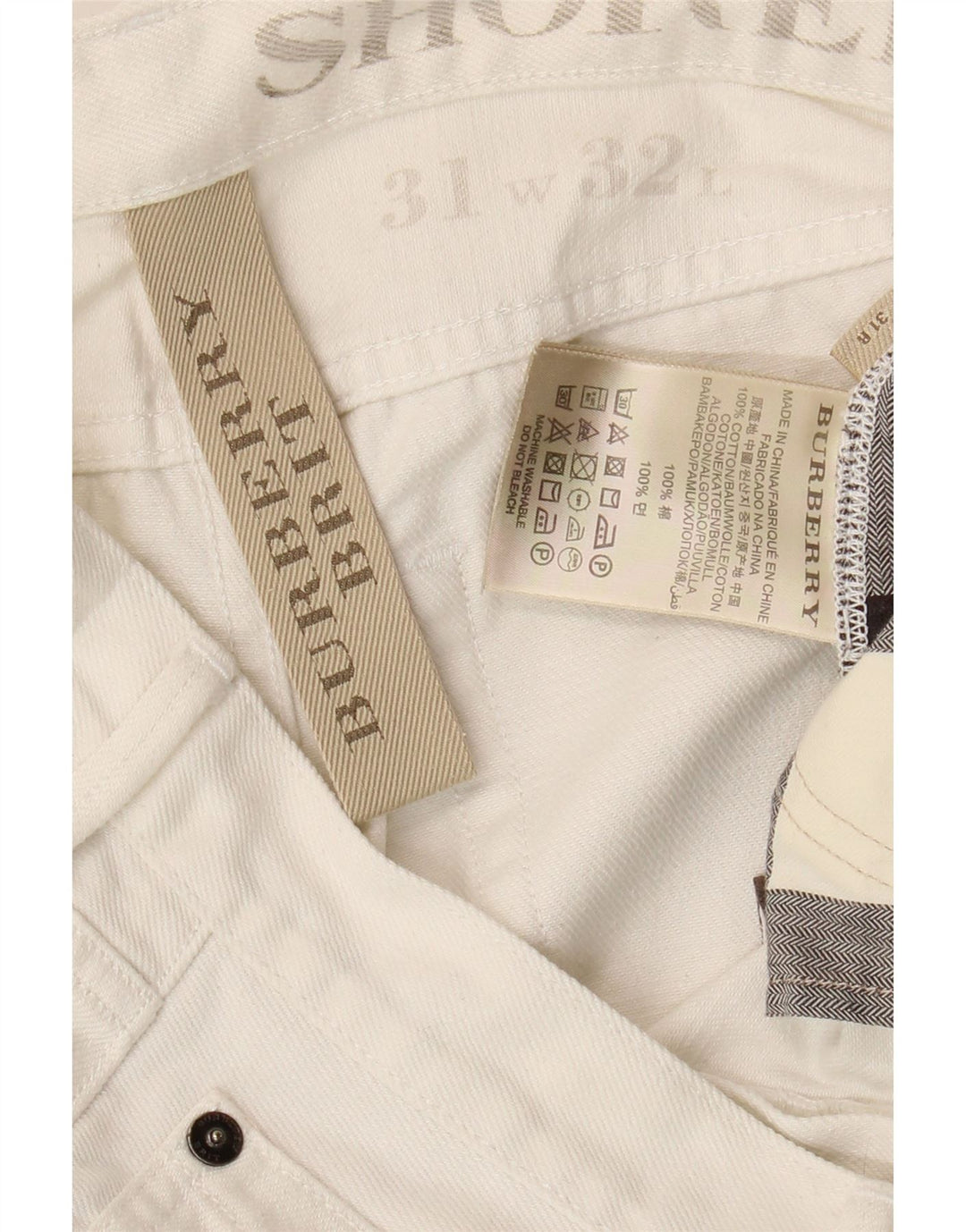 Мужские узкие джинсы Burberry W31 L28, белый хлопок