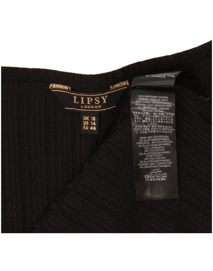 Женская блузка без рукавов Lipsy Top UK 18 XL, черный полиэстер