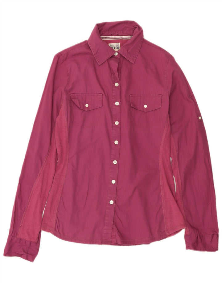 Женская рубашка CONVERSE One Star UK 10, маленькая розовая, хлопок с цветными блоками