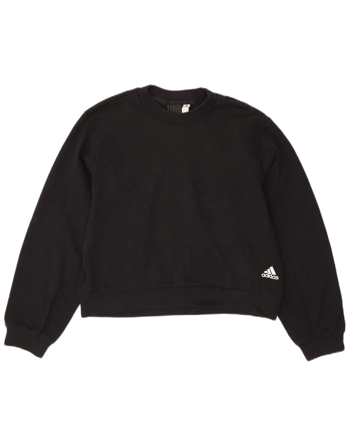 Женский укороченный свитшот оверсайз ADIDAS UK 8/10, маленький черный
